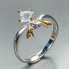 Gemstone ring Natural Blue Topaz Ring 925 Sterling Silver Size 8 /R470918