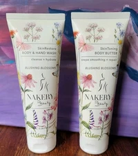 Nakery Beauty Blushing Blossoms Body & hand Wash 3.38oz + Body Butter 3.38oz New