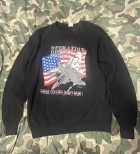 Vintage 90s Operation Desert Storm Military Fighter Jet Crewneck Sweatshirt 2XL