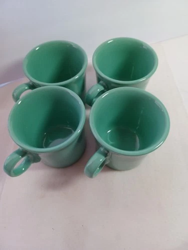 Fiestaware Homer Laughlin Set Of 4 Mugs.retired Color Meadow Green
