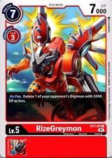 RizeGreymon ST7-07 Black Uncommon Ultimate  Digimon CCG Card 