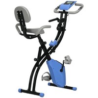 HOMCOM 2-In-1 Folding Exercise Bike with 8-Level Magnetic Resistance Blue