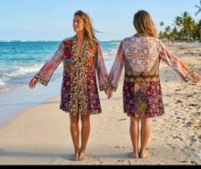 John Mark Open Cover Up Kimono Blouse Size M Sheer Sleeves Assorted Patterns