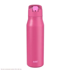 Zak Designs 20 fl oz Stainless Steel Tranquility Straw Bottle - Hot Pink