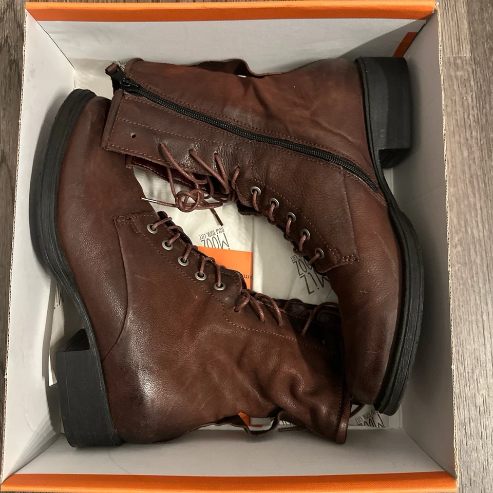 Женские сапоги Miz Mooz 40 бордовая кожа викторианские каблуки ботильоны - Изображение 4 из 4