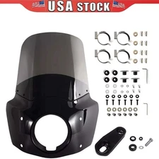 Headlight Fairing W/15" Smoke Windshield Set For 2009-2015 Harley Iron 883XL883N