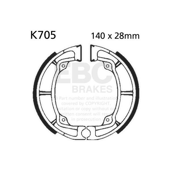 EBC Brake Shoe Set (5) Front Left for Kawasaki KXT 250 A1 Tecate 3 Wheel 1984