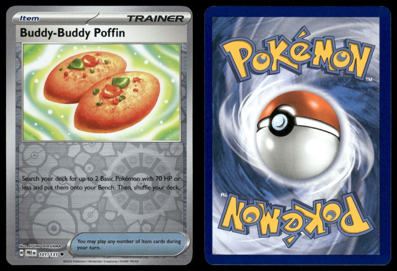 BUDDY-BUDDY POFFIN 101/131 SV: PRISMATIC EVOLUTIONS REVERSE HOLO POKEMON NM