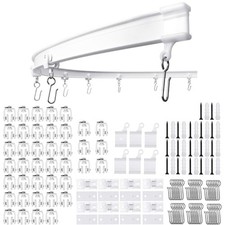 Flexible Ceiling Curtain Track  16.4 ft 5 m Curved Curtain Rail with Mute ...