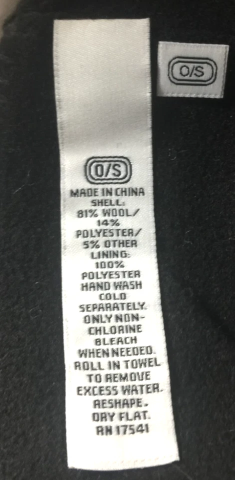 Gorro de Colección Años 90 Club Room Mezcla de Lana Calavera Cuerdas Gorra Negro Esquí Invierno Foto 3 de 4