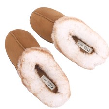 Millffy Women's Faux Fur Clog Comfy Slides Furry Soft Indoor 9-10, Chestnut
