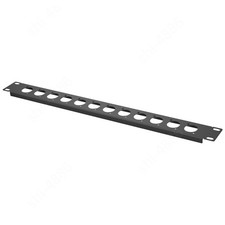 12 Port/Way/Hole Hinged Patch Panel - 1U 19" Rack Mount D-Type Connectors Black 