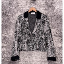St John Evening Jacket 6 Womens Santana Knit Crystal Jewel Buttons Blazer