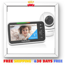 HelloBaby HB6550 5" Baby Monitor No WiFi Pan Tilt Zoom 30Hr Battery