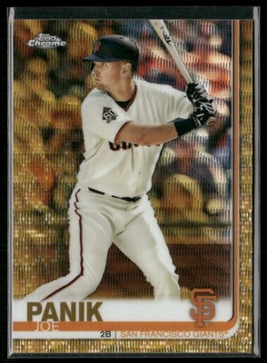 2019 Topps Chrome #14 Joe Panik Gold Wave Refractor #/50