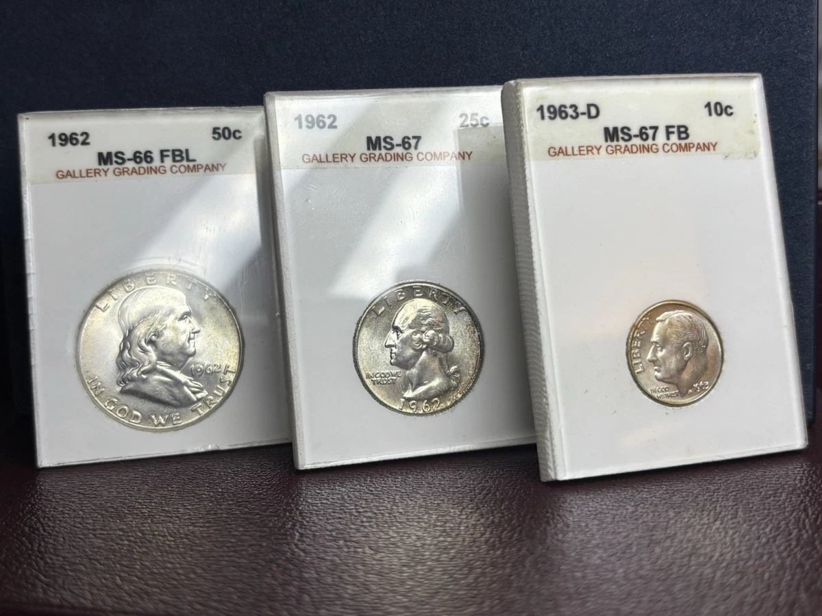 福*ん様 フランクリン半ドル 4枚セット MS 66 Graded Franklin Half