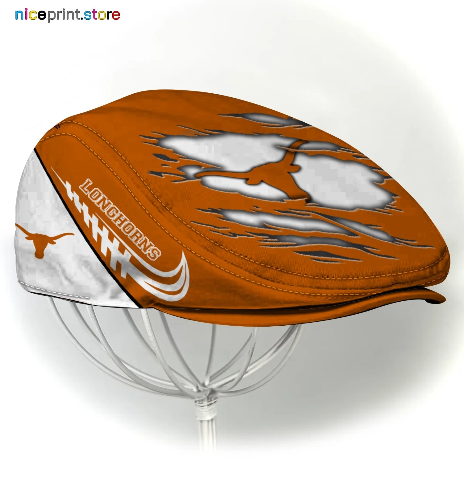 Texas Longhorns Jeff Cap, Golf Driving Newsboy Cap