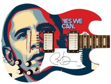 President Barack Obama Autographed Custom Graphics Yes We Can Guitar ACOA