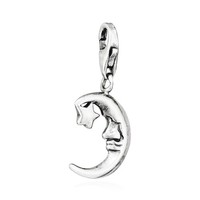 Charm-AnhäNger Halbmond 925 Silber Antik 16X9Mm SilberanhäNger Amulett Talisman