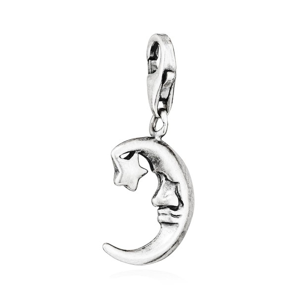 Charm-AnhäNger Halbmond 925 Silber Antik 16X9Mm SilberanhäNger Amulett Talisman-image