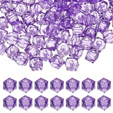 10mm Acrylic Cube Faceted Beads, 200 Pcs Diamond Spacer Beads, Dark Purple