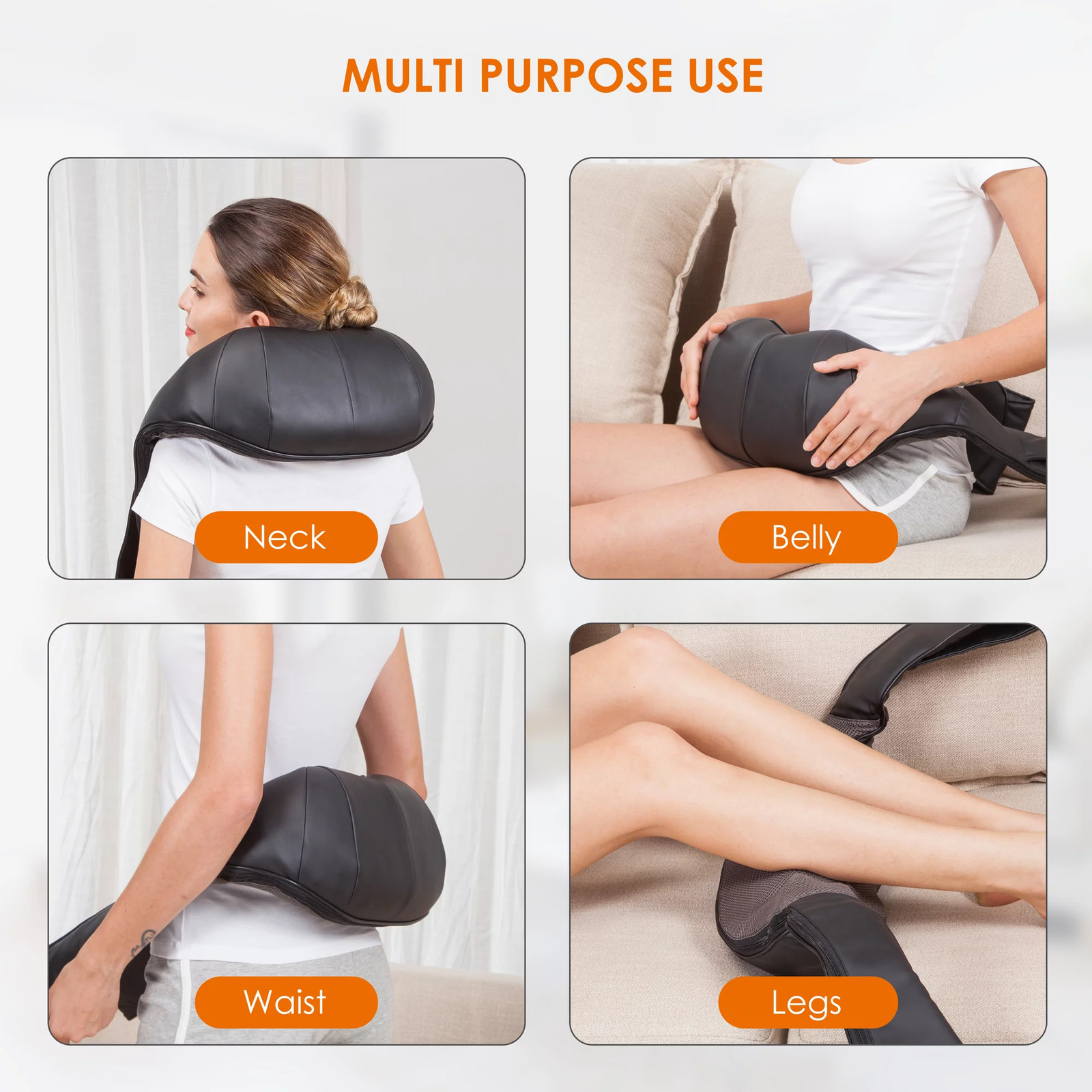 Shiatsu Shoulder Neck Massager with Heat, 4D Deep Kneading Back Massager Gifts f