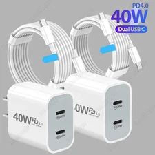 For iPhone Air 15 16 17 Pro Samsung PD 40W Power Adapter Fast Charger USB-C Cord