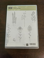 Stampin Up FLOWERING FIELDS Wildflowers Flowers Rubber Stamps Set