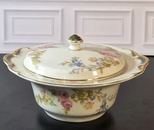 Royal Ivory KPM Normandie Sugar Bowl Vintage China Floral Rare Lidded Bowl