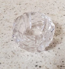 Open Crystal Salt Cellar Dish - Round - Cut Glass -(CONT 18)