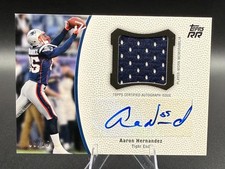 Aaron Hernandez 2011 Topps Rising Rookies Auto Relic Worn Jersey #'d 08/25 RARE