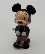 Vintage Mickey Mouse 3  Disney Wind Up Walker Toy / Tomy Made in Taiwan Works