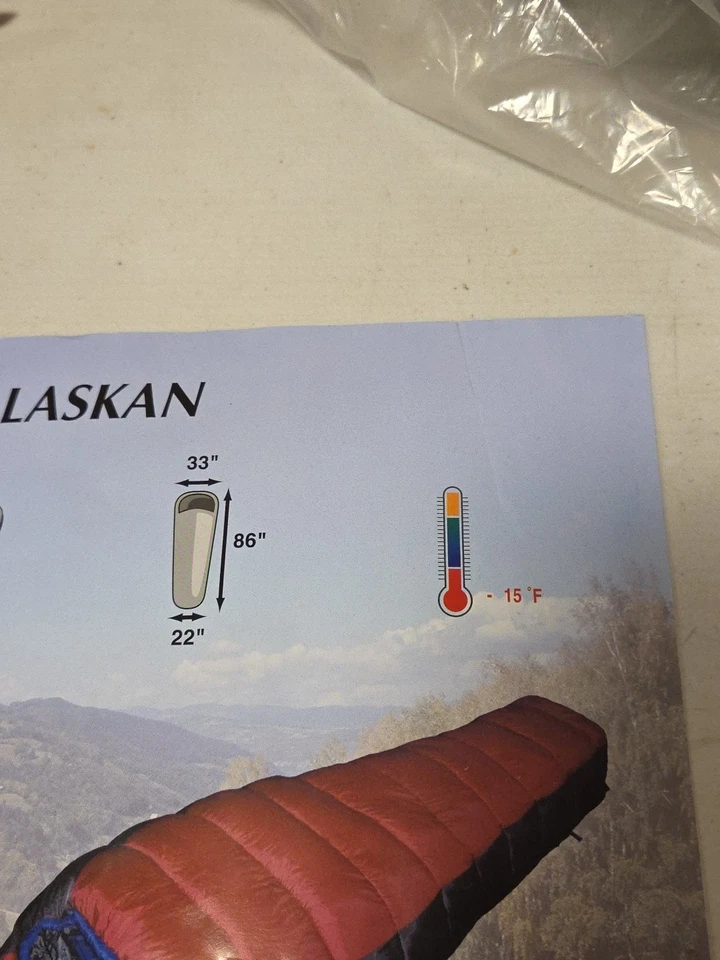 High Peak Simex Sport Alaskan Sleeping Bag -15 F Blue 33x86x22 Inch 4.5 lb. New - Image 3 of 4