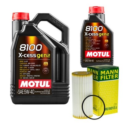 MANN Ölfilter 6L MOTUL 8100 X-CESS 5W-40 für VW Golf VII 2.0 GTI Polo