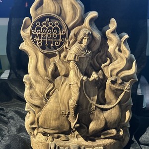 King Paimon Wooden Handmade Pagan Wiccan Carved Decorative Collectible Statue
