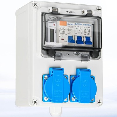 BAUSTROMVERTEILER WANDVERTEILER KOMPLETT CE 32A 16A 400V 230V MIT BALS DOSE DE