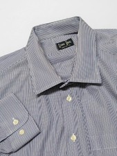 USA made GITMAN BROS striped 2XL cotton shirt LONG SLEEVE lavender blue
