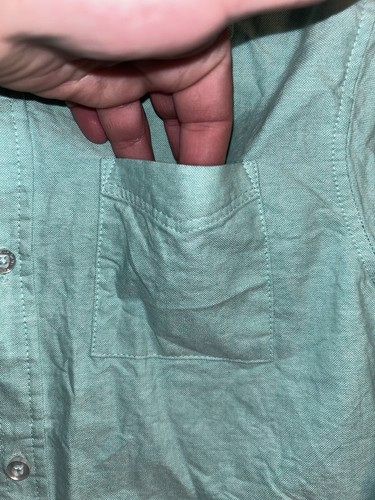 DKNY Mint Green Linen Shirt Youth Boys L 14/6 - Picture 4 of 7