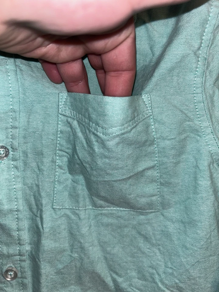 Camisa DKNY de lino verde menta para niños jóvenes L 14/6 Foto 4 de 4