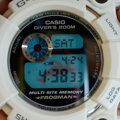 G-SHOCK FROGMAN イルクジ GW-206K-7JR Casio G-SHOCK Frogman ICERC 2006 Dolphin Whale White Gw-206k-7jr