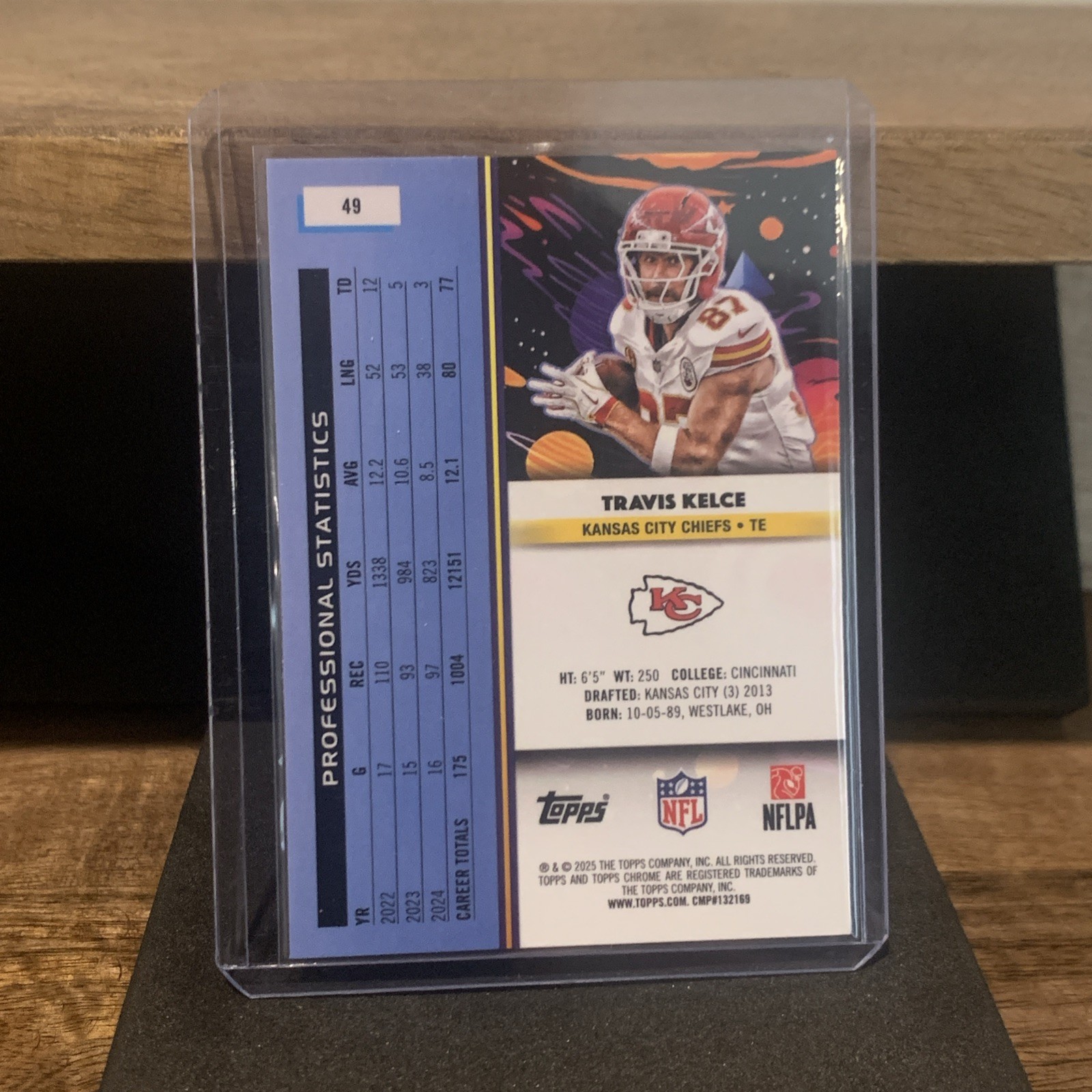 2025 Topps Cosmic Chrome Travis Kelce #49 Kansas City Chiefs view 2