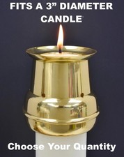 Seguidor de velas de 3", adorno de velas pascuales estilo bove, ahorrador de cera de latón macizo