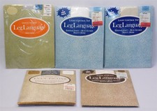 8 NIP Vintage Evan Picone Leg Language Pantyhose Small Gray White Pink Black NOS