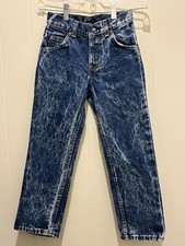 Vintage Levi  s Orange Tab Acid Wash Youth Denim Jeans Made in USA Girls 7/8