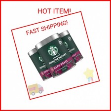 Starbucks Premium Instant Coffee, Dark Roast Coffee, Arabica Beans, Three 3.17 o