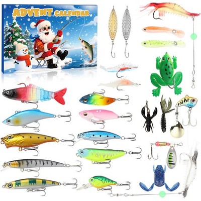 Fishing Advent Calendar 2025, 24 Days of Lure Christmas Multicolor