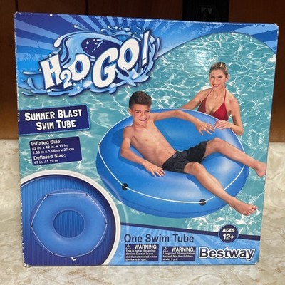 Bestway H2O Go! Summer Blast Swim Tube Blue 42''x11'' Pool Toy  Float New In Box