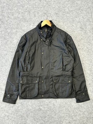 John Partridge Wax Cotton Coat Men s Medium Black Quilted Despatch Jacket Biker 
