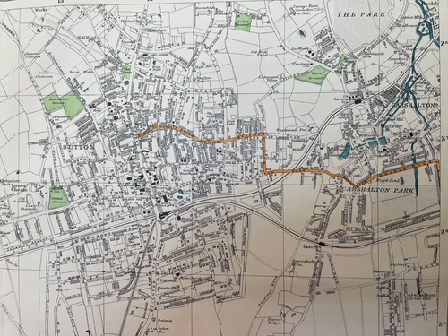 RARE Original Antique Map Greater London South c1912-14 Cheam 4 INCH SCALE - Picture 5 of 5