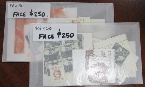 Discount Postage - $5 Values , Package of 50, Face Value is $250 - Free Ship!
